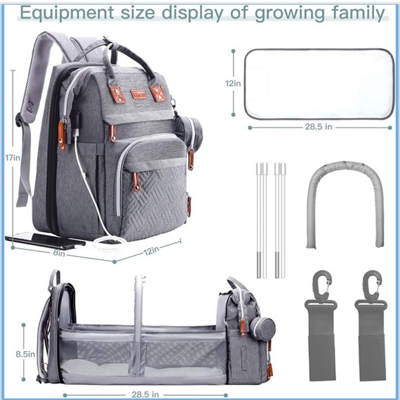 ISMGN Diaper Bag Backpack with Changing Station - Picture 6 of 6